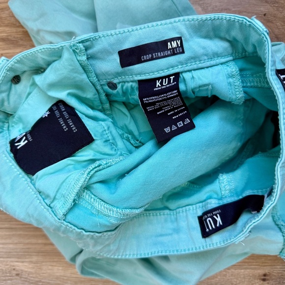 KUT from the Kloth Amy Fray Hem Crop Skinny Jeans Sea Blue Size 6 EUC - Picture 6 of 6